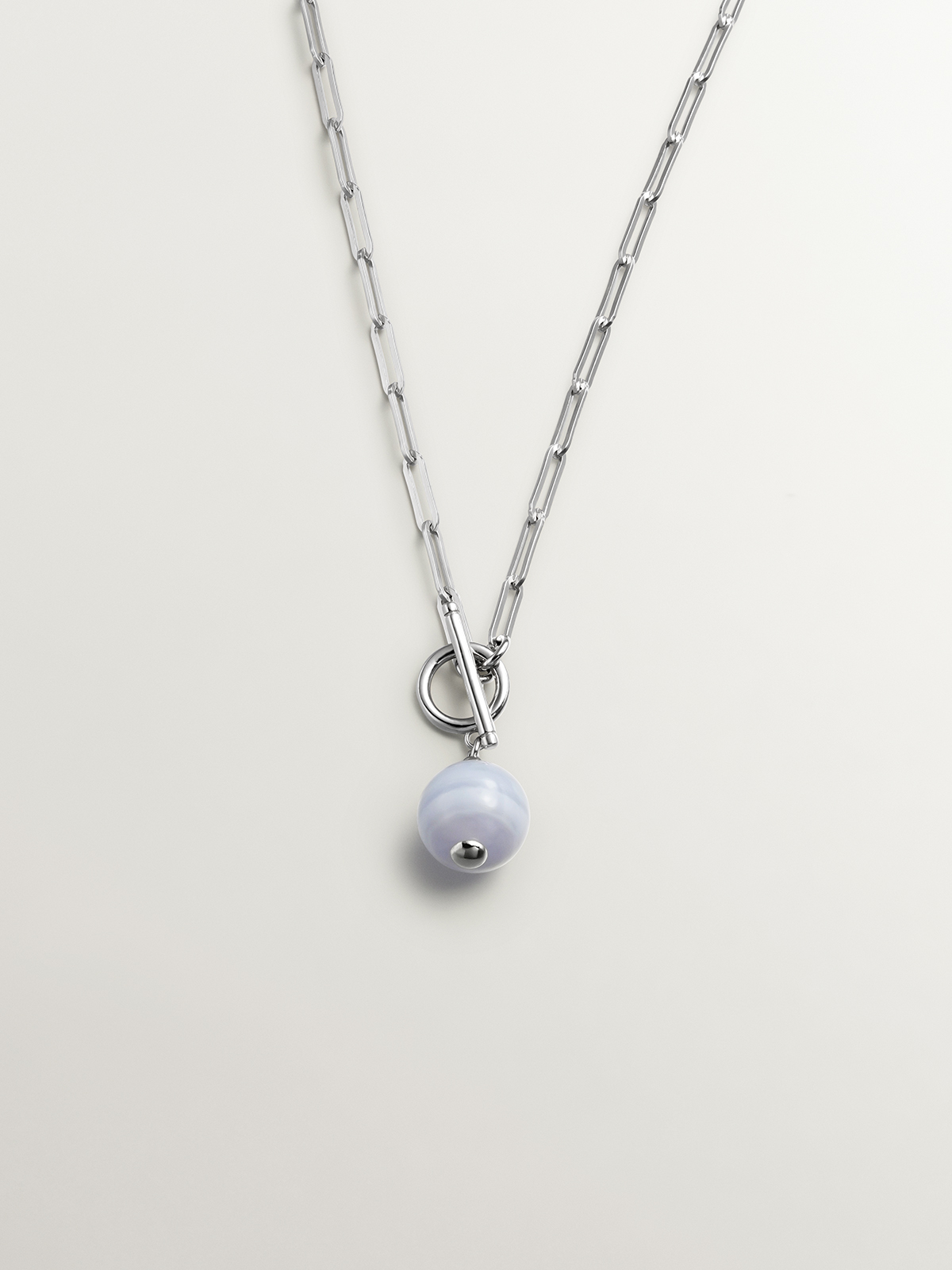 925 silver chain with blue agate