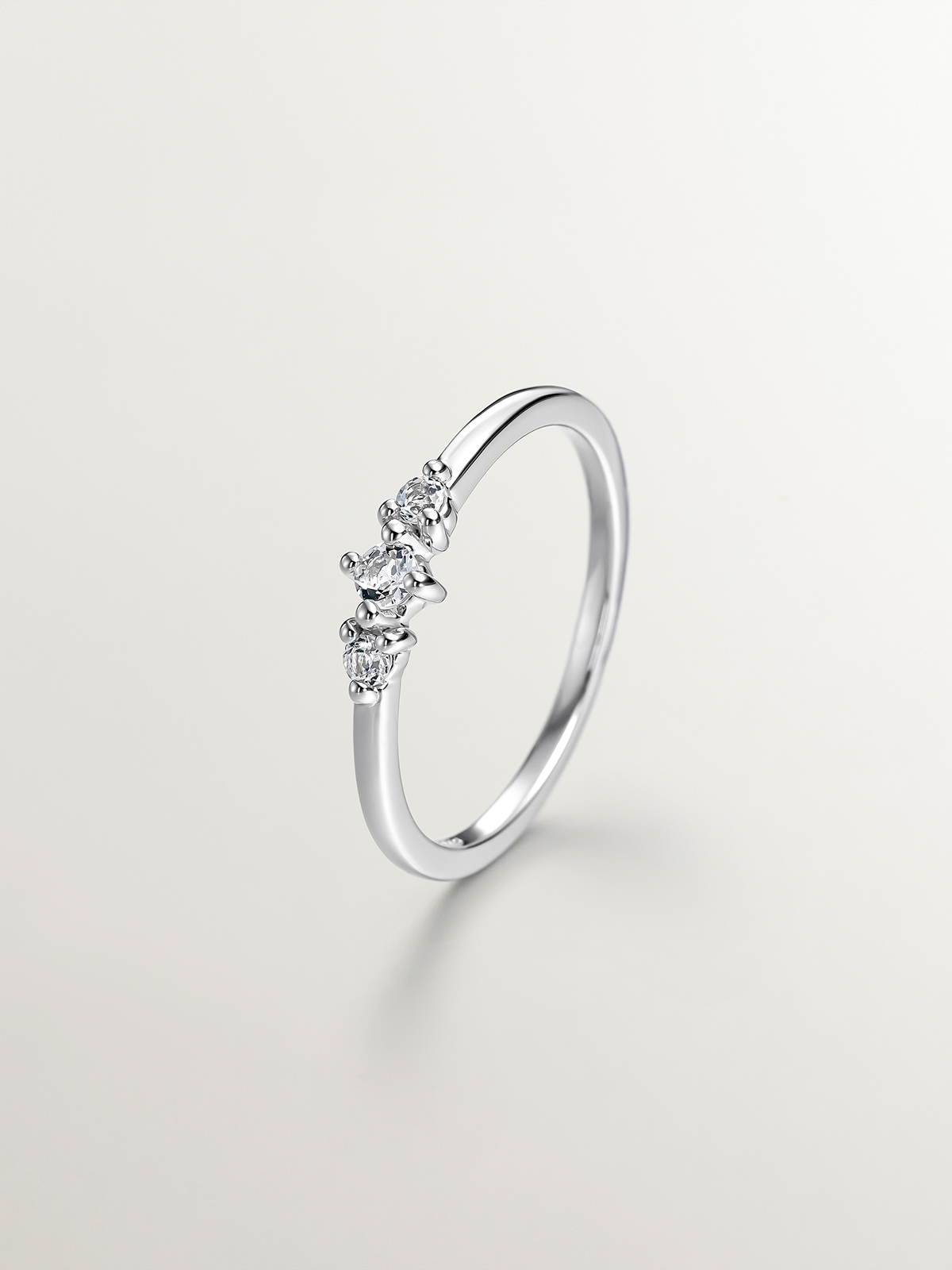 925 Silver Ring with White Topaz