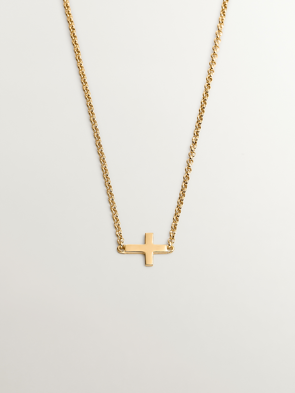 925 Silver pendant bathed in 18K yellow gold with a cross