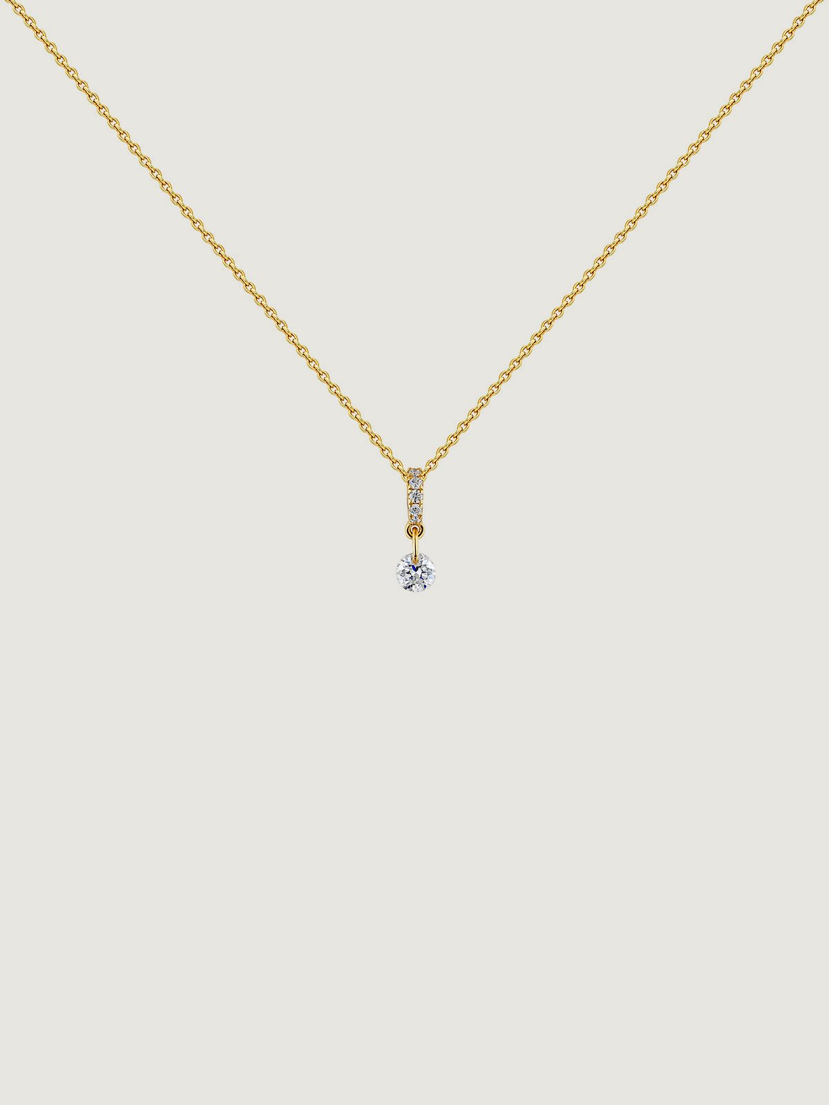 18K yellow gold pendant with 0.098 cts diamonds