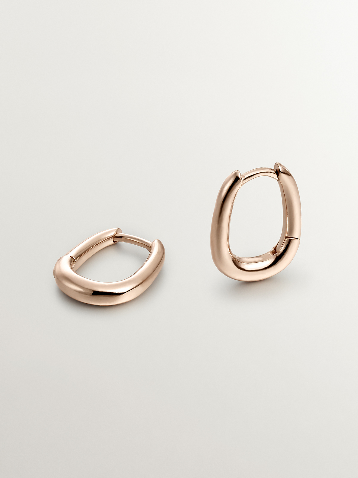 18K rose gold plated 925 silver thick hoop earrings
